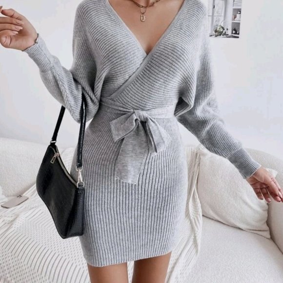 Sweater Dress - HEATHER GRAY - Picture 6 of 8